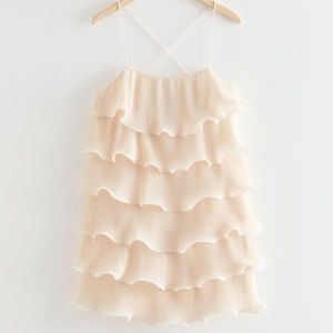 & Other Stories Strappy Ruffle Mini Dress